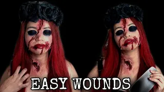 EASY WOUNDS HALLOWEEN MAKE UP TUTORIAL | GLUE & TISSUE #halloweenmakeup #easywounds #makeuptutorial