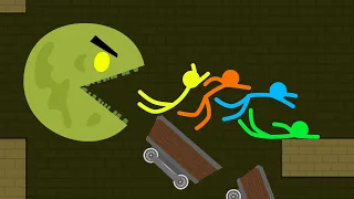 Red and Blue , Stickman Animation - Part 13 ( Pacman)