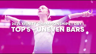 Top 5 Routines - Uneven Bars - Junior Women Day 1 - 2024 Xfinity US Championships