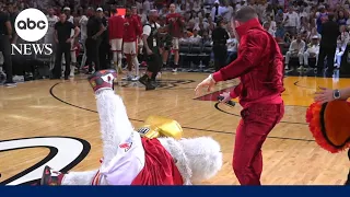 NBA half-time stunt gone wrong