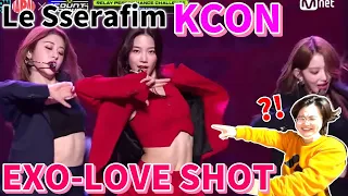 【限界オタク】EXO先輩のLOVE SHOTカバーステージに興奮が収まりません。REACTION to LE SSERAFIM (KCON Japan 2022)