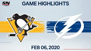 NHL Highlights | Penguins vs Lightning - Feb. 06, 2020