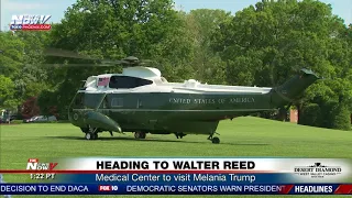 VISITING MELANIA: President Trump leaves White House heading for Walter Reed Medical Center (FNN)