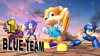 Smash Mods Ultimate - Team Mario VS Team Sonic (4v4)