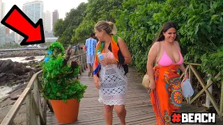 BUSHMAN PRANK ON THE BEACH👻 BEAUTIFUL GIRLS😱 UNFORGETTABLE SCARES! ENDLESS SHOUTING AND LAUGHTER!