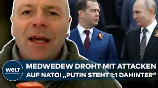 UKRAINE-KRIEG: "Putin steht 1:1 dahinter!" Ex-Präsident Medwedew droht mit Attacken auf NATO-Länder