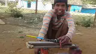 Indian talented poor boy invented a driller