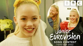 🤩 Freya Skye MEETS Sam Ryder and Mimi Webb Backstage of Children in Need | Junior Eurovision | CBBC