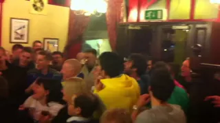 Leeds fans in pub V Police - Arsenal away