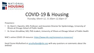 March Restoring Neighborhoods Webinar: COVID-19 and Housing