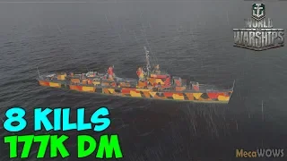 World of WarShips | Gearing | 8 KILLS | 177K Damage - Replay Gameplay 4K 60 fps