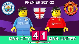 Man. City vs Man. United 4-1 • Manchester Derby Premier 2022 • All Goals & Highlights Lego Football