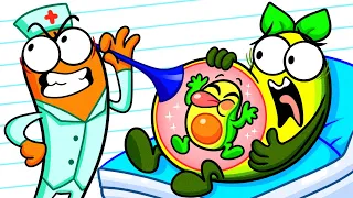 Crazy Doctor vs Kids & Funny Stories about Pregnant Vegetables by Avocado Couple Live