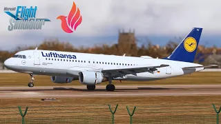 MSFS | Fenix A320 | Lufthansa old livery landing in Brussels