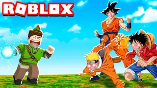 VIREI UM NINJA E LUTEI COM PERSONAGENS DE ANIME NO ROBLOX!! (Anime Battlegrounds X)