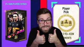 92+ ICON PLAYER PICKS & 30 87+ x10 PACKS FOR FUTTIES TEAM 3! - FIFA 21