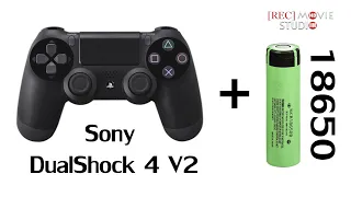 Sony DualShock 4 + 18650 li-ion battery (modding power)