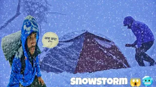 Winter Camping In Heavy Snowfall | Crazy stuck in Snowstorm | Snow camping in india@Tejascamping​