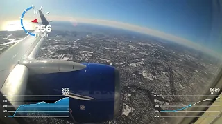 4K GPS Gauges - 737 Wing Shaking Takeoff from Newark EWR