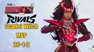 Scarlet Witch MVP Gameplay | 26-1-2 | Marvel Rivals | Closed Alpha Test