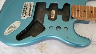 Lake Placid Blue Stratocaster Body & Warmoth Roasted Flame Maple Neck / Fender Partscaster Update #1