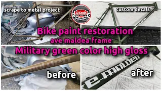 Bike Restoration Ave Maldea Frame Military Green Color High Gloss