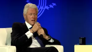 President Bill Clinton talks with Governor Chris Christie of New Jersey - CGI America 2013