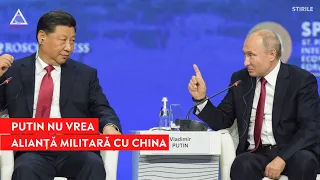 ATENȚIE: Rusia și China nu formează o alianță militară, spune Putin