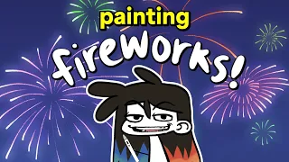 How to Draw FIREWORKS 🧨 Digital Art Process