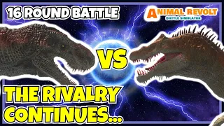 The Rivalry Continues! T-REX VS SPINO 16 ROUND BATTLE | Animal Revolt Battle Simulator