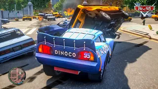 Crazy Rayo Lightning McQueen Dinoco Car Crashes Ep.44 - GTA 4