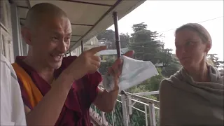 258. Обезьяна всё роднее и ближе. Наш монах встретил Далай Ламу. Индия 2022. Маклеод Гандж.
