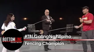 Coach Canlas and Samantha demonstrate some basic fencing moves with Boy Abunda | The Bottomline