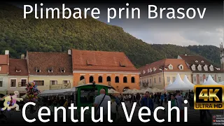 Plimbare in centrul vechi ~ Seara in Brasov  ~ 🇷🇴Romania ~ 4K60fps