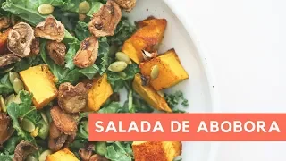 COMO USAR SEMENTE DE ABOBORA #001 | Salada de cogumelos, abobora e kale | Vegan