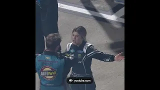 HAILIE DEEGAN AND LAWLESS ALAN TRADE WORDS POSTRACE- 2022 BLUE EMU 200 NASCAR TRUCKS AT MARTINSVILLE