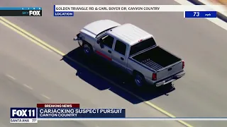 Police chase: LASD in pursuit in Newhall area