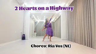 2 Hearts on a Highway (투허아트온어 하이웨이) Easy Intermediate Line Dance / Ria Vos (NL) #쉬운중급라인댄스 #분위기있는라인댄스