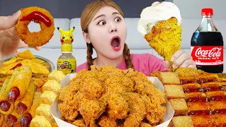 Korean Chicken MUKBANG ASMR Corn dog DESSERT Eating Show by HIU 하이유