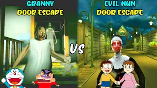 Granny Door Escape vs Evil Nun Door Escape with Doraemon and his friends | Granny Vs Doraemon |