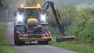 Verge Cutting with JCB Fastrac & McConnel Trimmer and Topper