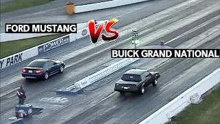 Buick Grand National vs Ford Mustang GT Drag Race 1/4 Mile - Indianapolis Raceway Park