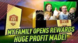 FIFA 18 MY FAMILY OPENS MY FUT CHAMPIONS REWARDS! HUGE WALKOUT PACKED! OMG NEAR 500,000 PROFIT!