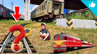 What will happen to the car, screw and coins on the rails? Graveyard of trains and carriage depot