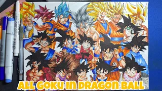 Drawing All Goku in Dragon Ball - Akira Toriyama #dragonball