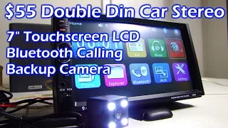 $55 Double Din 7" LCD Touchscreen Bluetooth Car Stereo