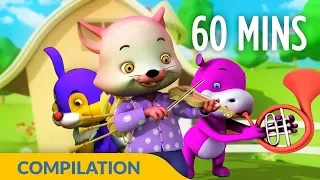 Hey Diddle Diddle | Cat Song & Rhymes | 3D Nursery Rhymes for Kids | Hippy Hoppy Show I 60 Mins
