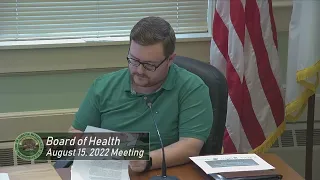 Board of Health; August 15, 2022