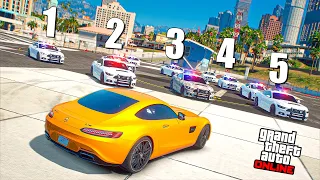 ПОЛИЦЕЙСКИЕ ПОГОНИ В GTA 5 ONLINE! 5 КОПОВ ПРОТИВ МЕНЯ НА AMG GTR!