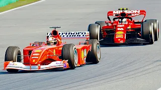Ferrari F1 2022 vs Ferrari F1 2001 (Micheal Schumacher) at Monza GP